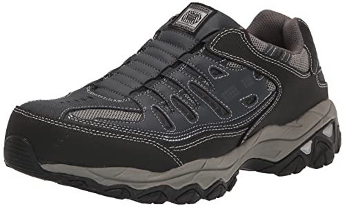 Skechers Men's Cankton Ebbitt Steel Toe Construction Shoe, Navy/Grey, 9.5