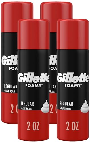 Gillette Foamy Regular Shaving Foam, 2 oz (Pack of 4)