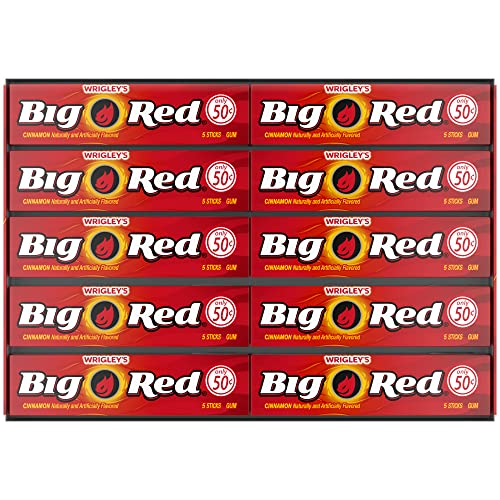 WRIGLEY'S BIG RED Chewing Gum Bulk Pack, 5 Sticks Per Pack (40 Total Packs)