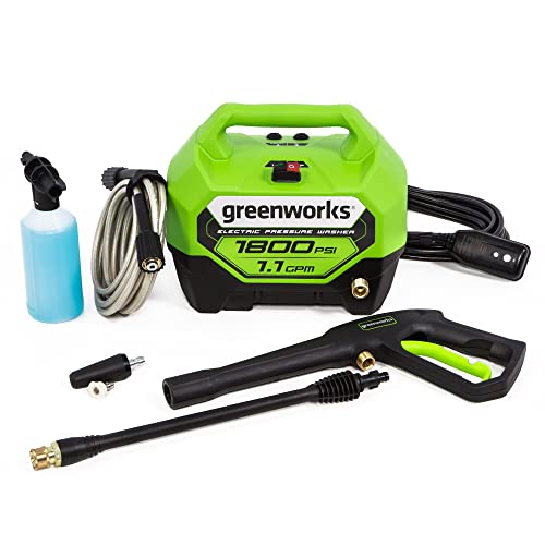 Greenworks 1800 PSI (1.1 GPM) Electric Pressure Washer PWMA CertifiedElectric Pressure Washer Pump, 12V 100W Portable H