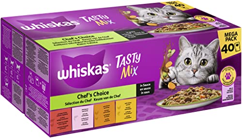 (-30%) WHISKAS TASTY MIX Nassfutter in Sauce für Katzen 40 x 85g Chef’s Choice