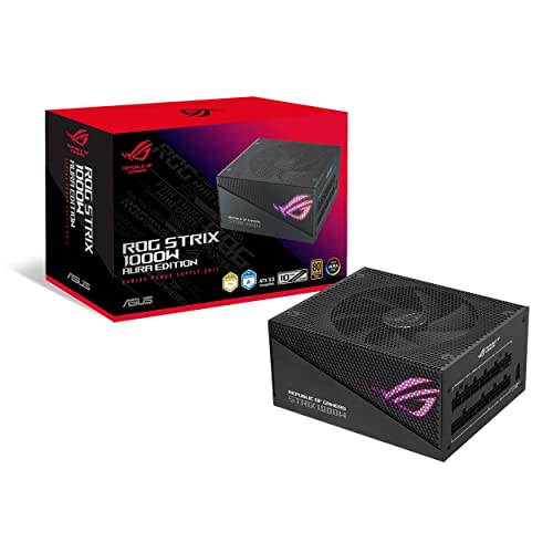 (-54%) ASUS ROG Strix 1000W Gold Aura Edition RGB Netzteil (1000 Watt, Aura Sync RGB Belechtung, 80+ Gold Zertifizierung, Axial-Tech Lüfter, ATX 3.0 Kompatibel, PCIe 5.0 Ready)