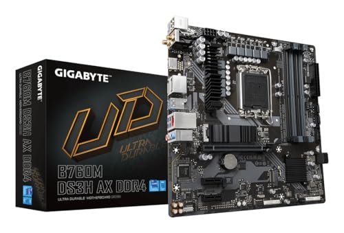 Placa Mãe Gigabyte B760M DS3H AX DDR4 WIFI (LGA 1700/4xDDR4/HDMI/DP/M.2/USB 3.2)