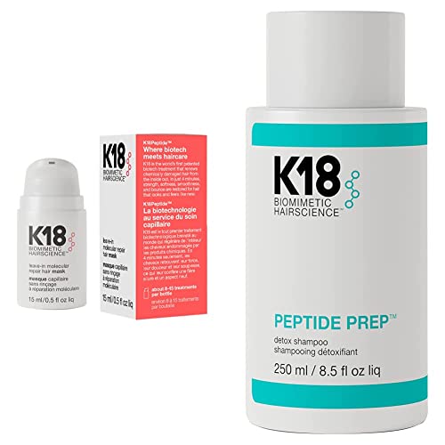 K18 Hair Repair Kit - Hair Mask (15ml) and Detox Shampoo (8.5 oz)
