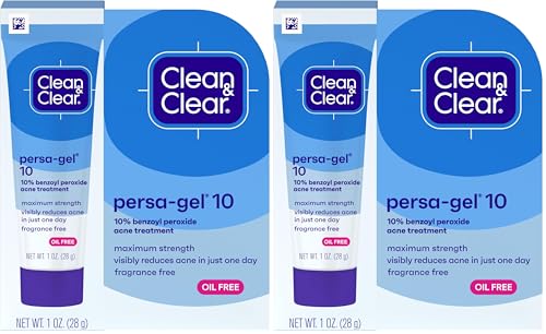 Clean & Clear, Persa-Gel 10 Acne Spot Treatment, Maximum Strength, 1 Oz (Pack of 2)