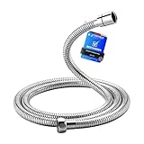 Ibergrif Manguera de Ducha 1,7 m – Flexo Ducha en Acero Inoxidable, Antitorsión y Antigoteo, Conexión Universal G1/2", Repuesto Flexible con Conectores de Latón, Acabado Cromado Plateado