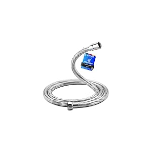 Ibergrif Manguera de Ducha 1,7 m – Flexo Ducha en Acero Inoxidable, Antitorsión y Antigoteo, Conexión Universal G1/2", Repuesto Flexible con Conectores de Latón, Acabado Cromado Plateado