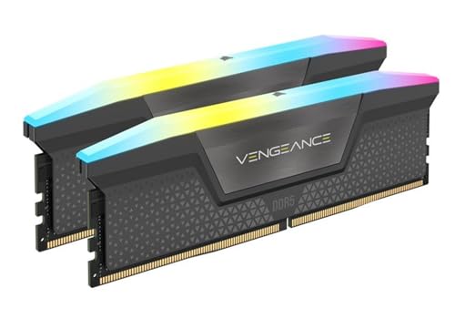 CORSAIR VENGEANCE RGB DDR5 RAM 32GB (2x16GB) 6000MHz CL30-36-36-76 1.40V AMD EXPO Intel XMP Desktop Computer Memory - Gray (CMH32GX5M2B6000Z30K)
