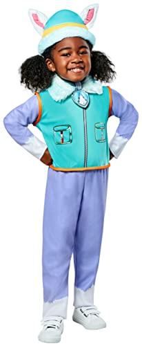 Rubies Toddler Paw Patrol Everest Costume Jumpsuit, Headpiece, and Pup-Pack for Themed Parties and Halloween, As Shown, 4T