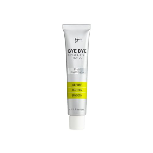 IT Cosmetics Bye Bye Under Eye Bags Treatment For Women & Men – Temporary Eye Bag Reducer & Undereye Corrector Depuffs, Tightens, Smooths & Reduces Look of Wrinkles & Fine Lines - 0.5 Fl. Oz