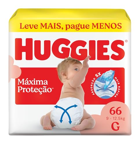 Fralda Descartável Huggies Máxima Proteção P 48 Unidades.