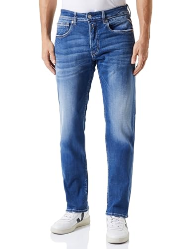 ⚡ BLITZDEAL (-83%) Replay Herren Jeans Grover Straight-Fit Bio, Medium Blue 009-4 (Blau), 27W/32L