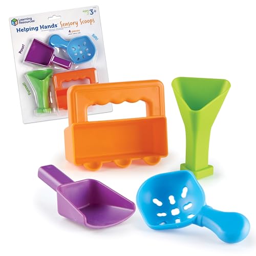Learning Resources Helping Hands Sensory Scoops - Fidget Sand Toys, Water Bin Play, Tool Set, Fine Motor Games, Toddler Daycare Essentials, Homeschool Preschool