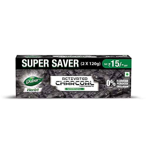DABUR Herb'L Activated Charcoal Toothpaste (120Gx2)