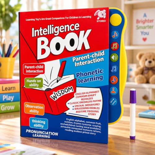 Intelligence Book Sound Book for Children, English Letters & Words Learning Book, Fun Educational Toys. Activities with Numbers, Shapes Learning Book 
