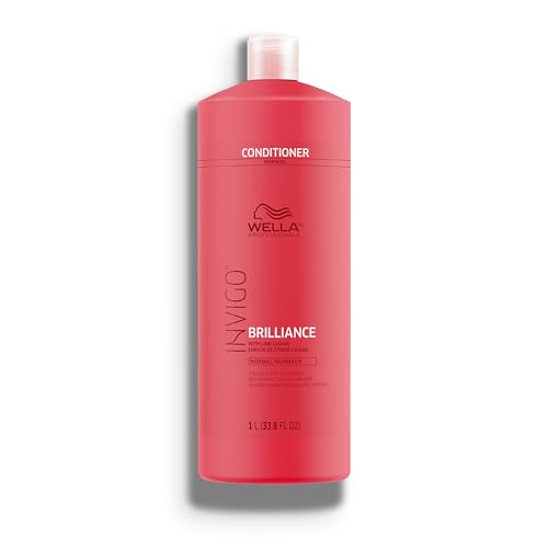 Wella Professionals Invigo Brilliance Conditioner | For Fine/Normal Colored Hair | Intense Color Protection & Maintains Vibrancy | Salon Care Gloss Shine Detangling | 33.8 fl oz