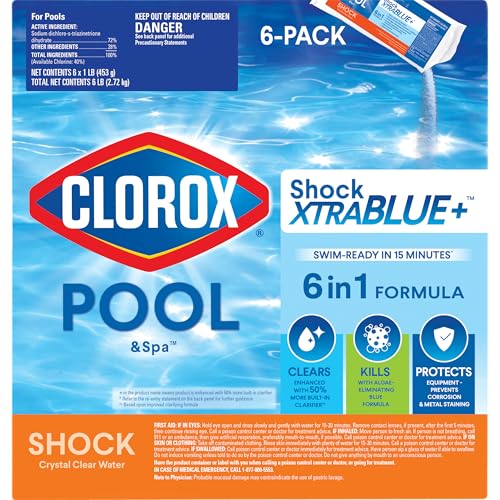 Clorox® Pool&Spa™ Shock XTRABLUE® Plus, Kills Bacteria & Algae in Swimming Pools, Swim-Ready in 15 Minutes, (6-Pack)