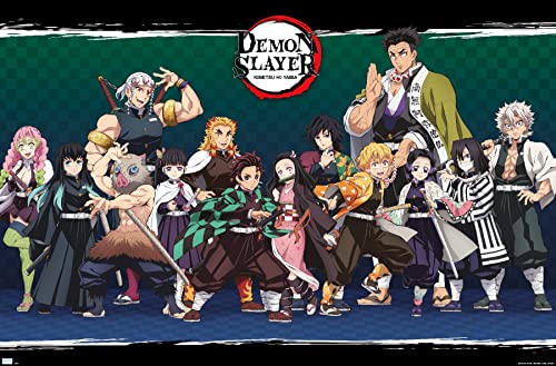 Trends International Demon Slayer - Lineup Wall Poster, 34L x 22.4W, Unframed Version
