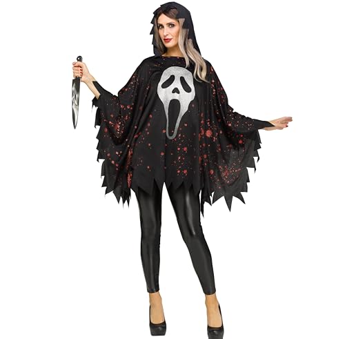 Fun World Glittering Ghost Face® Poncho - Adult