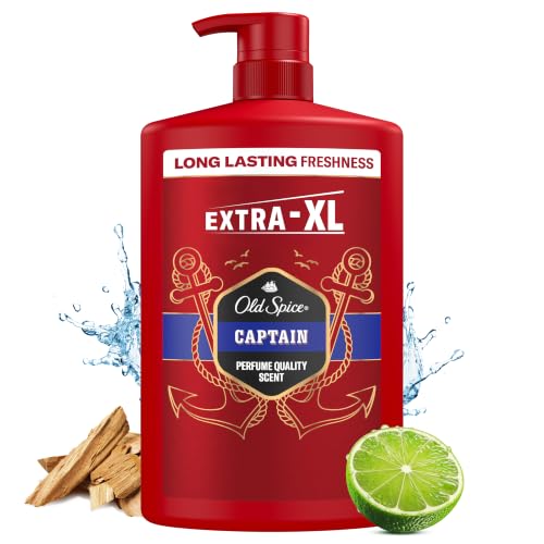 (-26%) Old Spice Captain 3-in-1 Duschgel & Shampoo für Männer, 1L, langanhaltender, frischer Duft in Parfümqualität, Tiefenreinigung für Haare-Gesicht-Körper, sanftes Hautgefühl