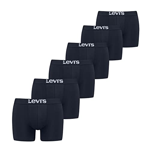 (-36%) Levi’s Einfarbige Basic-Boxerslips, atmungsaktive Herrenunterwäsche aus Bio-Baumwolle mit elastischem Bund und doppelter Einlage, Keine hochrutschenden Beinöffnungen, 6er-Pack