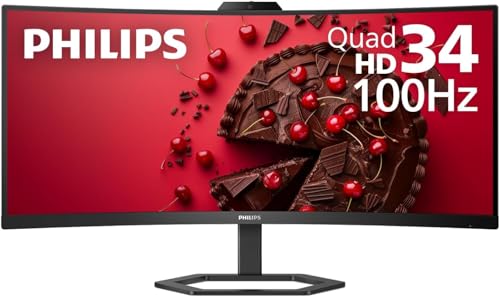 Philips 34-inch UltraWide QHD 21:9 Monitor 34E1C5600HE Highly Versatile With a built-in webcam and