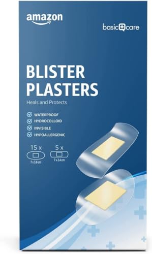 ⚡ BLITZDEAL (-80%) Healthcare by Amazon Hydrokolloid-Blasenpflaster, wasserdicht & unsichtbar – Sortierte Größen (15x 70x38mm + 5x 70x24mm), 20 Stück (zuvor Amazon Basic Care – Verpackung kann variieren)