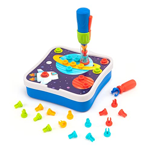Learning Resources Design & Drill Rivet Pop Workshop, Ages 3+, 54-Piece STEM Construction Toy with Hand-Powered Rivet Popper