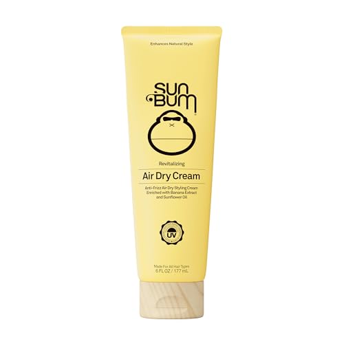 Sun Bum Revitalizing Air Dry Cream - Anti Frizz Styling Cream with Banana Extract and Sunflower Oil - Vegan - Without Parabens - UV Protecting - Helps Smooth and Enhance Natural Hair Texture - 6 fl oz