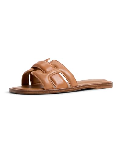 ALDO Women's Elenaa Flat Sandal, Medium Brown, 8
