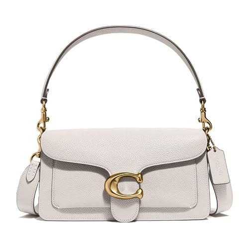 COACH Polished Pebble Leather Tabby Shoulder Bag 26, Chalk, One Size