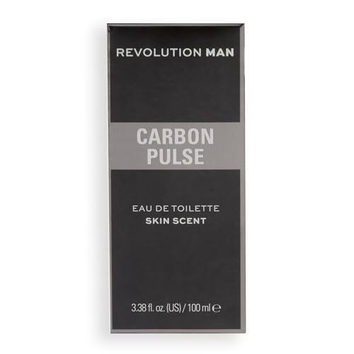 Revolution Man Carbon Pulse Eau De Toilette Bergamot and Sichuan Pepper Fragrance Perfume, Casual Day or Night Scent
