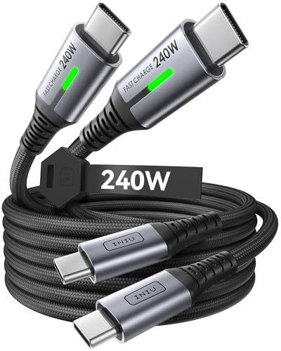 (-39%) INIU 240W USB C Kabel, [2 Stück 2m] PD Schnellladekabel USB C auf USB C Kabel, Nylon Geflochten Ladekabel USBC für iPhone 17 16 15 Pro Max Samsung Galaxy S25 S24 Ultra Pixel 10 9a iPad Pro MacBook Air