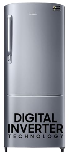 Samsung 183 L, 3 Star, Digital Inverter, Direct-Cool Single Door Refrigerator (RR20C1723S8/HL, Silver, Elegant Inox)