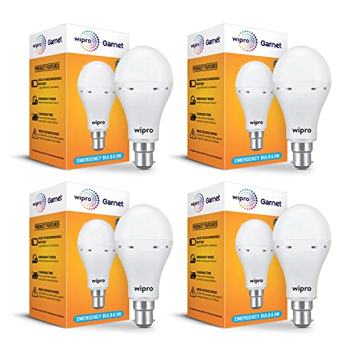 Wipro Garnet 9w led Inverter Emergency Bulb Pack of 4 (Coolwhite)