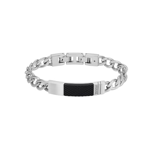 (-42%) Fossil Armband Für Männer, Länge: 205mm, Breite: 42mm, Höhe: 9mm Silbernes Edelstahlarmband, JF04411040