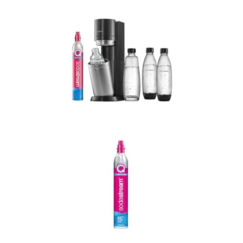 ⚡ BLITZDEAL (-38%) SodaStream – Duo Wassersprudler, inklusive 2x60-Liter CO2-Zylinder, 2x 1 Liter Glasflasche, 2x BPA-freie Flasche 1 Liter, spülmaschinengeeignet, umweltfreundlich & weniger Einweg-Plastikmüll, titan
