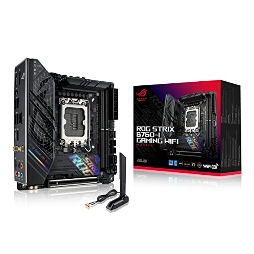 ASUS Rog Strix B760-I Gaming WiFi Intel B760(13Th&12Th Gen) Lga 1700 Mini ITX Motherboard,8 + 1 Power Stages,Ddr5 Up to 7600 Mt/S,Pcie 5.0,2Xm.2 Slots