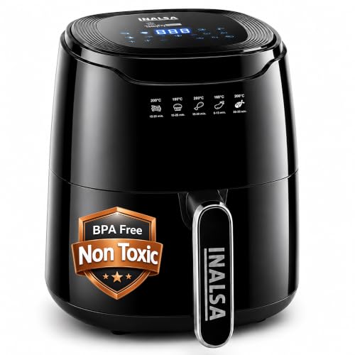 Inalsa Air Fryer 4.2 ltr|1400 W with Air Crisp Technology|Temperature & Timer Control|8 Preset Menu & Digital Display|Air fry, Bake,Roast,Reheat,Dehyd