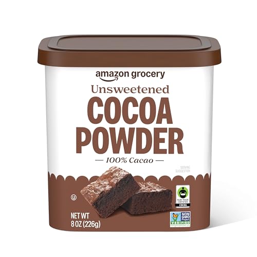 Amazon Grocery, Unsweetened Cocoa Powder, Fair Trade, 8 Oz (Previously Amazon Fresh, Packaging May Vary)