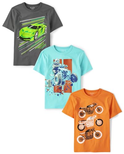 The Children's Place Boys' Short Sleeve Graphic T-Shirt 3-Pack, Extreme Sports, Medium