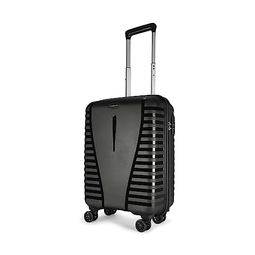 Airpro 8-Wheel Cabin Size Hard Case Trolley Bag, Jet Black