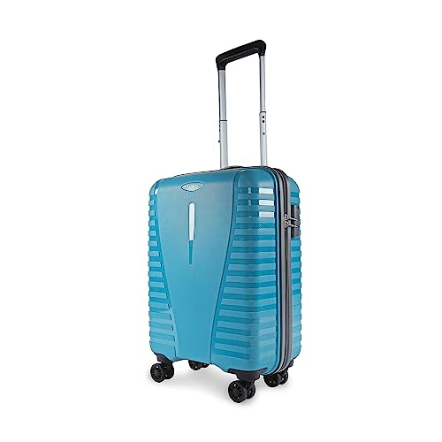 Aristocrat Airpro 8-Wheel Cabin Size Hard Case Trolley Bag, Teal Blue | Durable Polypropylene Case, Lightweight, Combinatio…