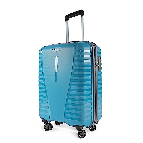 Aristocrat Airpro 8-Wheel Medium Size Hard Case Trolley Bag, Teal Blue | Durable Polypropylene Case, Spacious, Combination Lock, Sturdy Zipper, Lightw