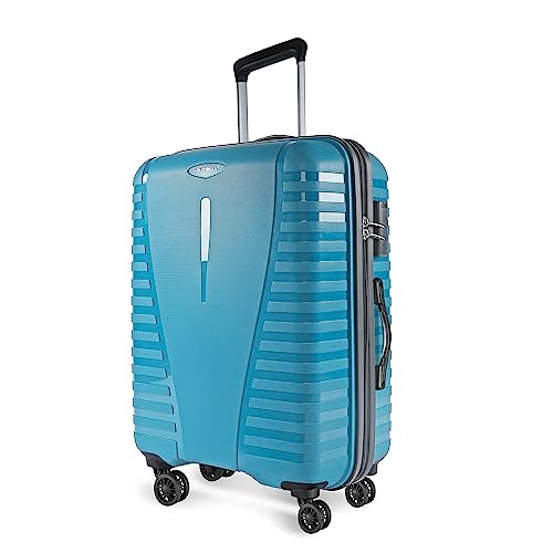 Aristocrat Large Airpro 76 Cms Check-in Polypropylene Hardsided 8 Spinner Wheels Luggage/Suitcase/Trolley Bag- Coral Teal Blue, 53 Cm