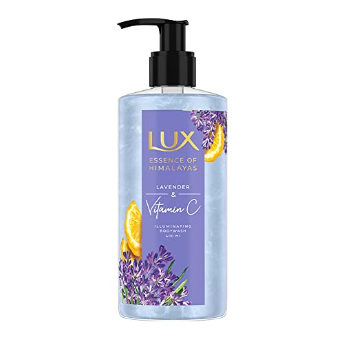 LUX Lavender & Vitamin C, Illuminating Body Wash, 400 ml, for Radiant and Detoxified Skin, with 100% Natural Origin Lavender & Himalayan Oil, Mild and Gentle, Plant Based Cleanser LUX Lavender & Vitamin C, Illuminating Body Wash, 400 ml, for Radiant and Detoxified Skin, with 100% Natural Origin Lavender & Himalayan Oil, Mild and Gentle, Plant Based Cleanser