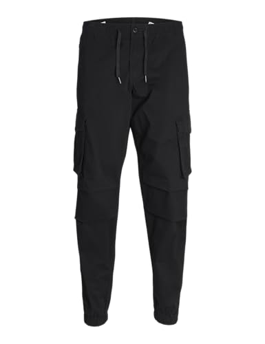 (-53%) JACK & JONES Herren Cargohose JPSTKANE JJNOAH Cuffed -Relaxed Fit - S M L XL XXL, Größe:XL, Farbvariante:Black 12242264