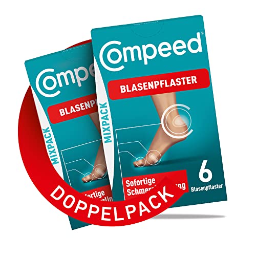 🔥 SELTEN SO GÜNSTIG (-50%) Compeed Blasenpflaster Mixpack Doppelpack – Hydrokolloid-Pflaster in verschiedenen Größen – gegen Blasen an Fersen, Zehen und für kleine Blasen, 12 Pflaster