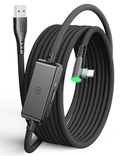 INIU Link Cable with Charging [16ft] for Meta Quest 3s Oculus Quest 3 Quest 2/Pro, Pico 4, PC VR, Steam VR, USB 3.0 High Speed Data Cable, USB C Charger Cord for VR Headset Accessories