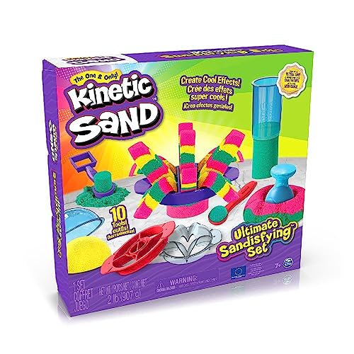 🔥 STARKER PREIS (-48%) Kinetic Sand Ultimate Sandisfying Set - 907 g original kinetischer Sand aus Schweden, erfüllt alle gesetzlichen Anforderungen, mit 10 Werkzeugen für Indoor-Sandspielspaß, ab 3 Jahren
